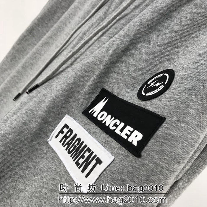 MONCLER蒙口X Fragment18SS蒙口藤原浩閃電限定款 雙LOGO毛巾布刺繡 Backstag男款衛褲 ydi1281
